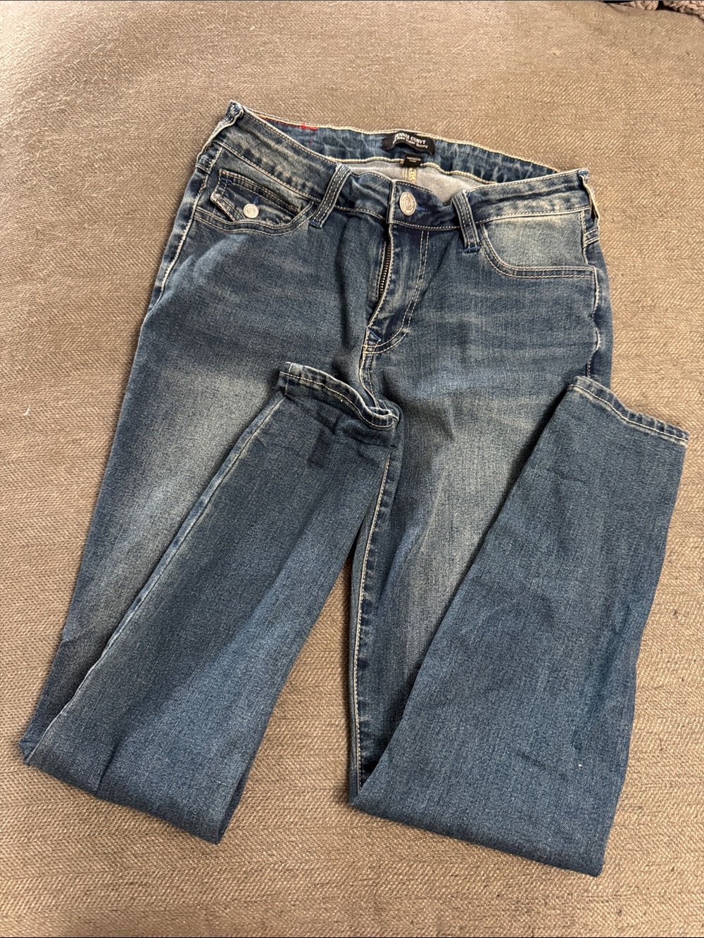True Religion Women's Dark Blue Skinny Jeans with Fading